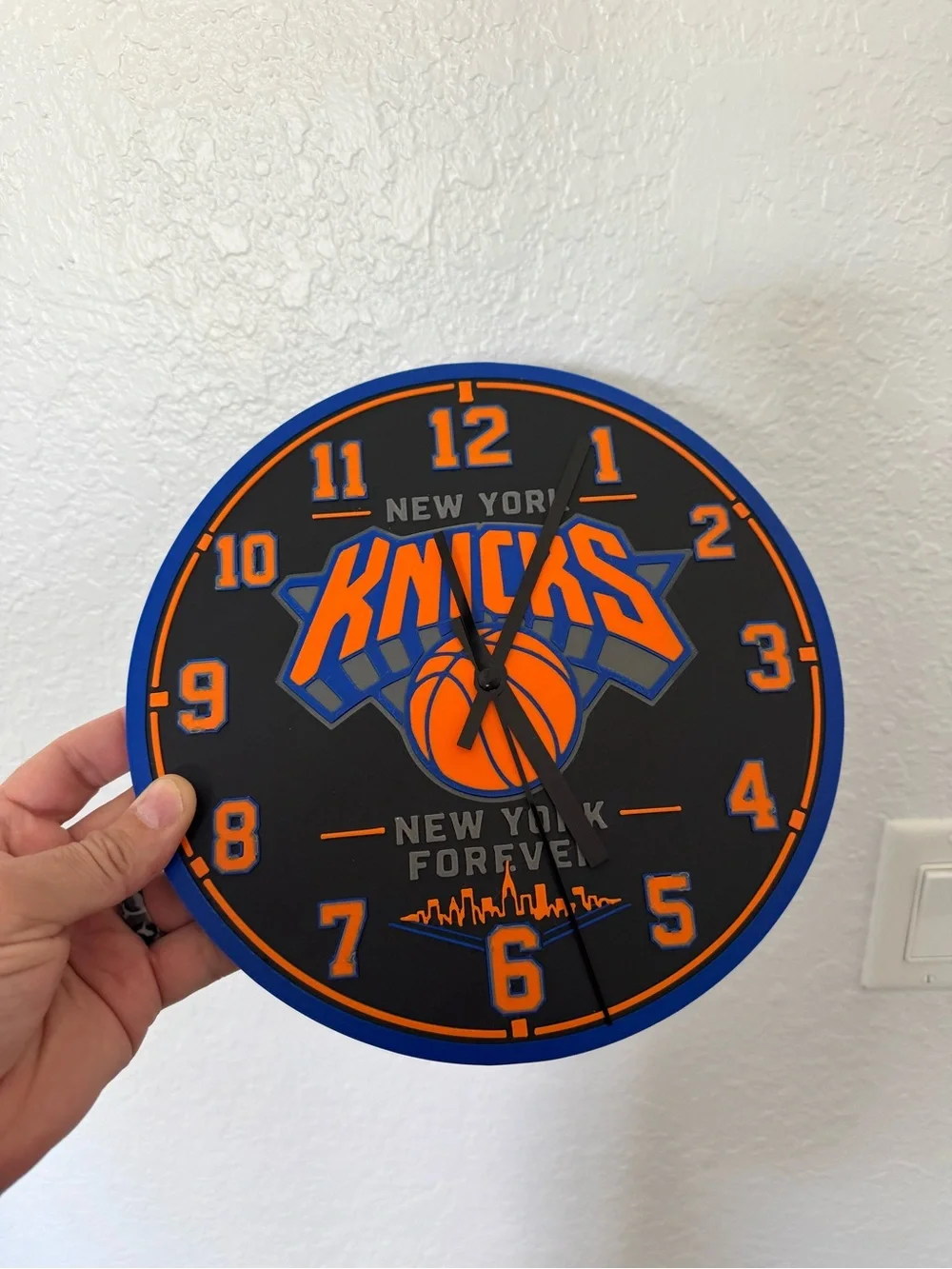 3d printed Blue and Orange Wall Clock - Official NBA Decor